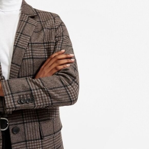 Everlane The Oversized Blazer Houndstooth Windowpane Size 6 Academia Work Office - Picture 16 of 16